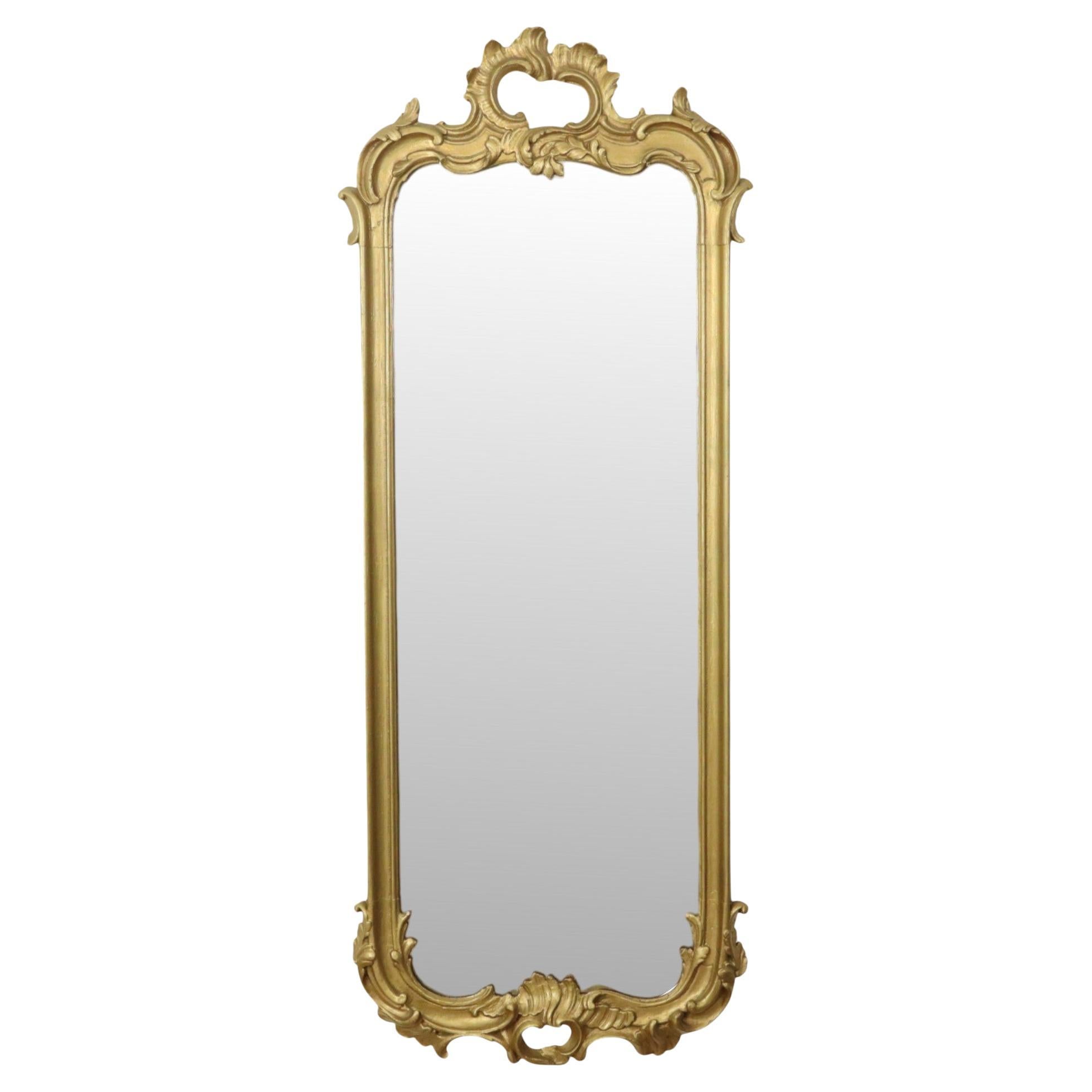 Antique French Espejo Dorado Estilo Barroco Siglo XIX 148cm