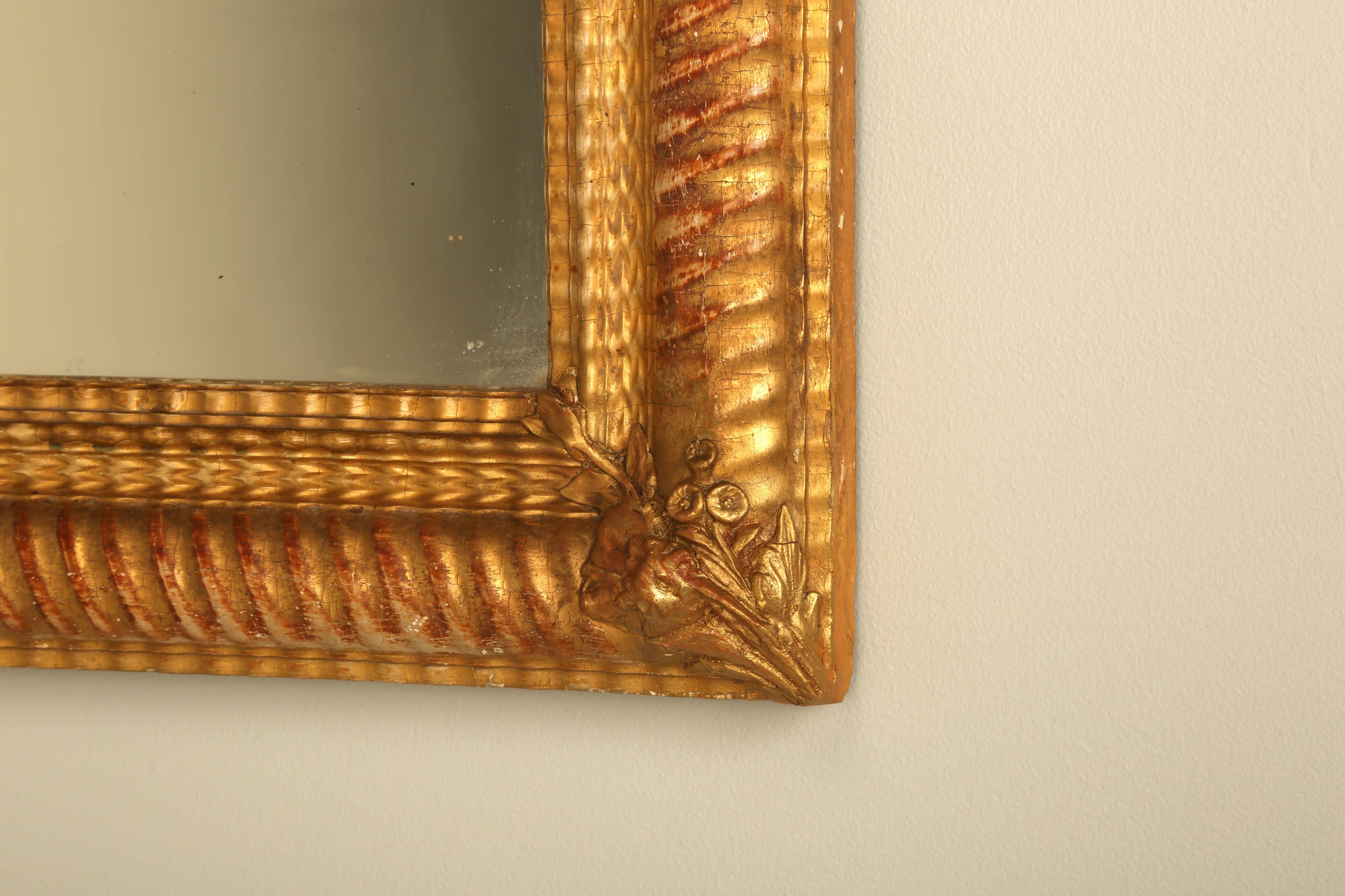 Antique French Gilded Mirror In Good Condition In Chicago, IL