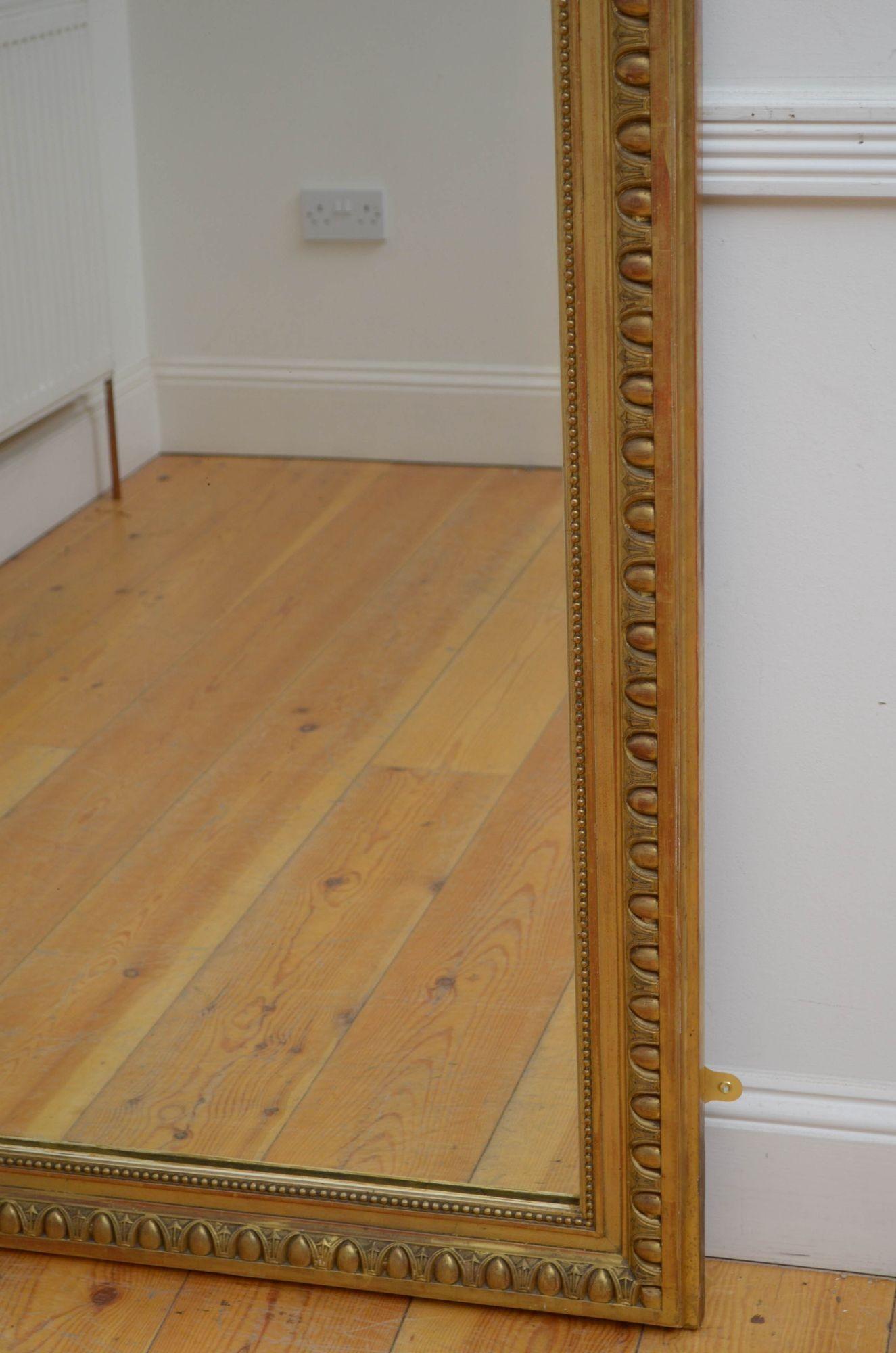 Antique French Gilded Wall Mirror H164cm For Sale 7