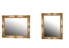 Miroir mural français ancien doré, H 2 pieds 10 pouces