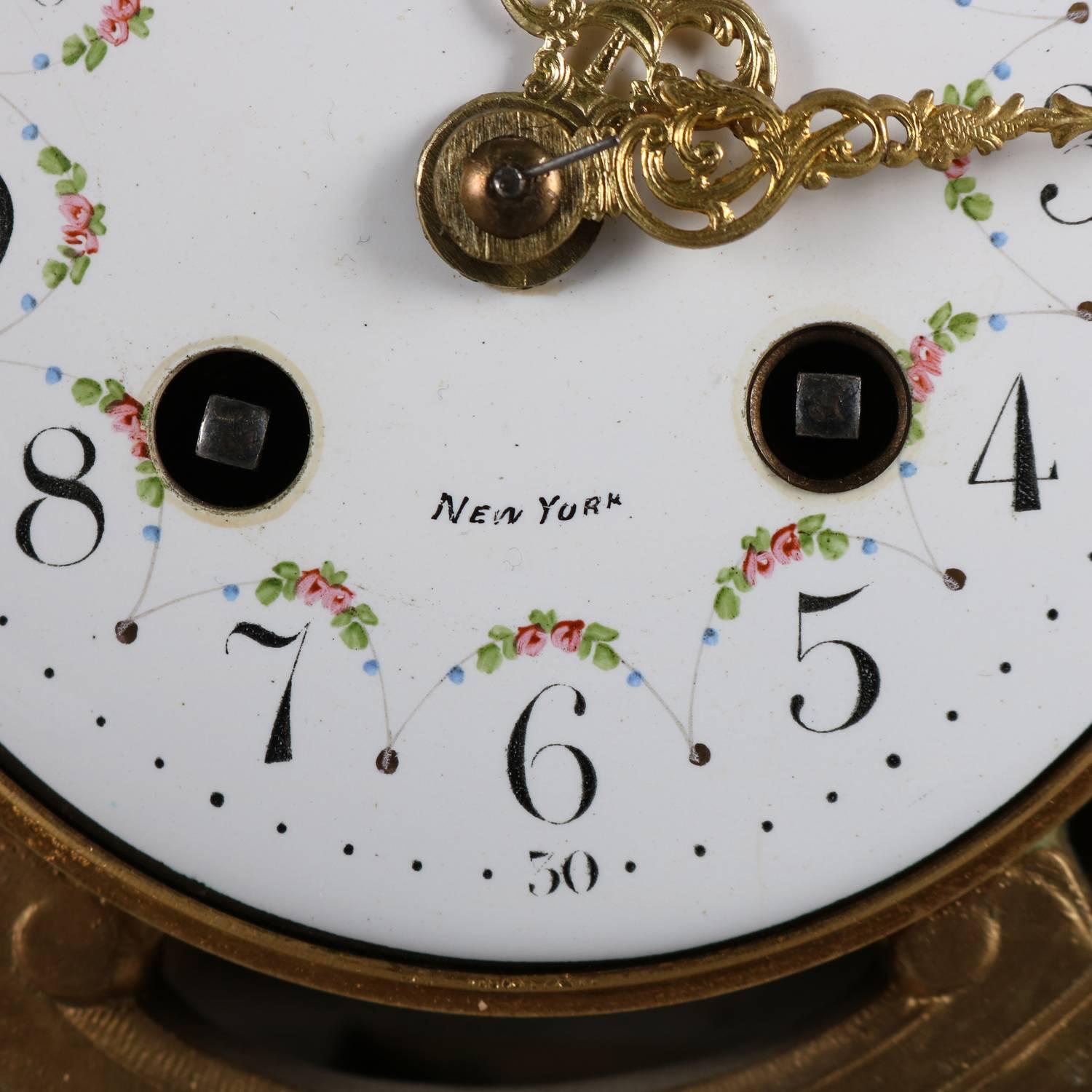 Bronzed Antique French Gilt & Marble Cherub Chariot Figural SH Paris Mantel Clock
