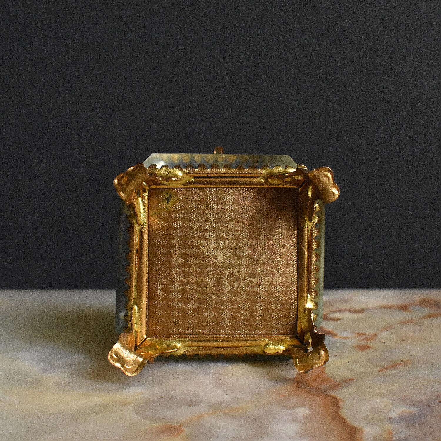 Antique French Gilt Brass and Cut Glass Souvenir Jewellery Casket, 19th Century For Sale 9