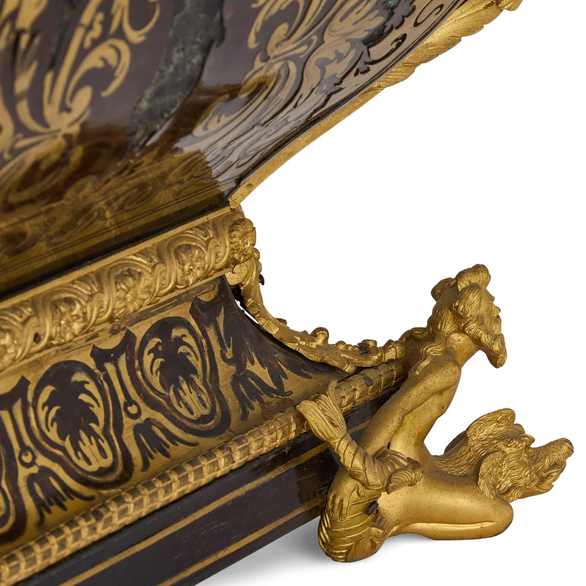 19th Century Antique French Gilt Bronze and Boulle Marquetry Jardinière For Sale