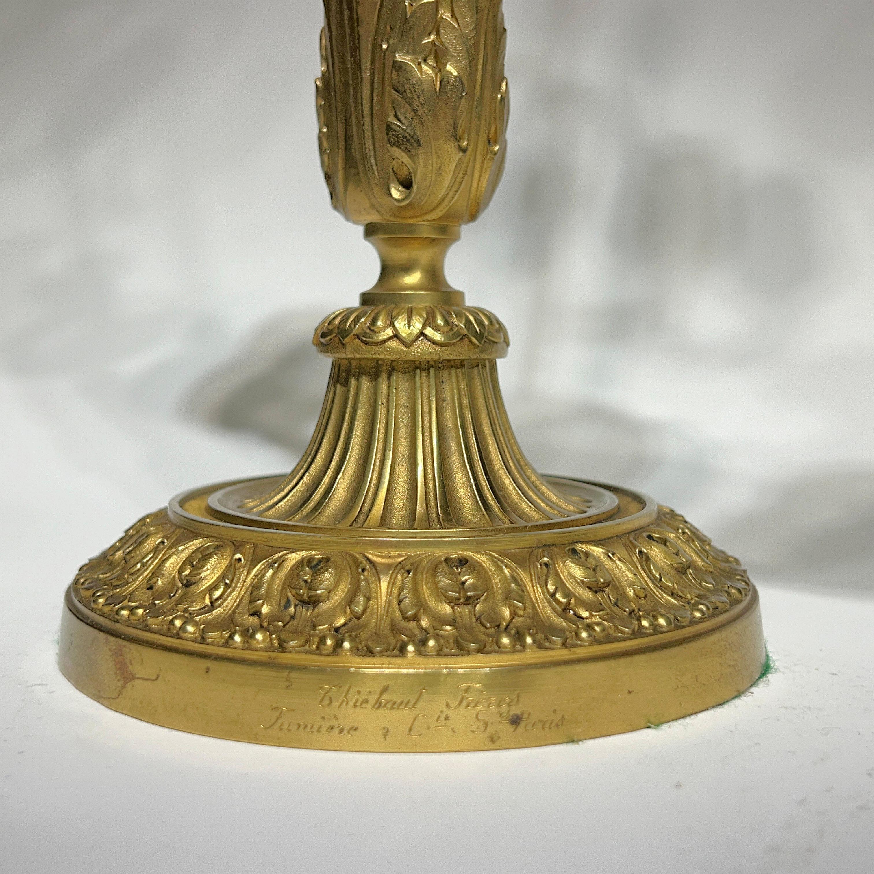 Antique French Gilt Bronze and Crystal Glass Table Lamps 7