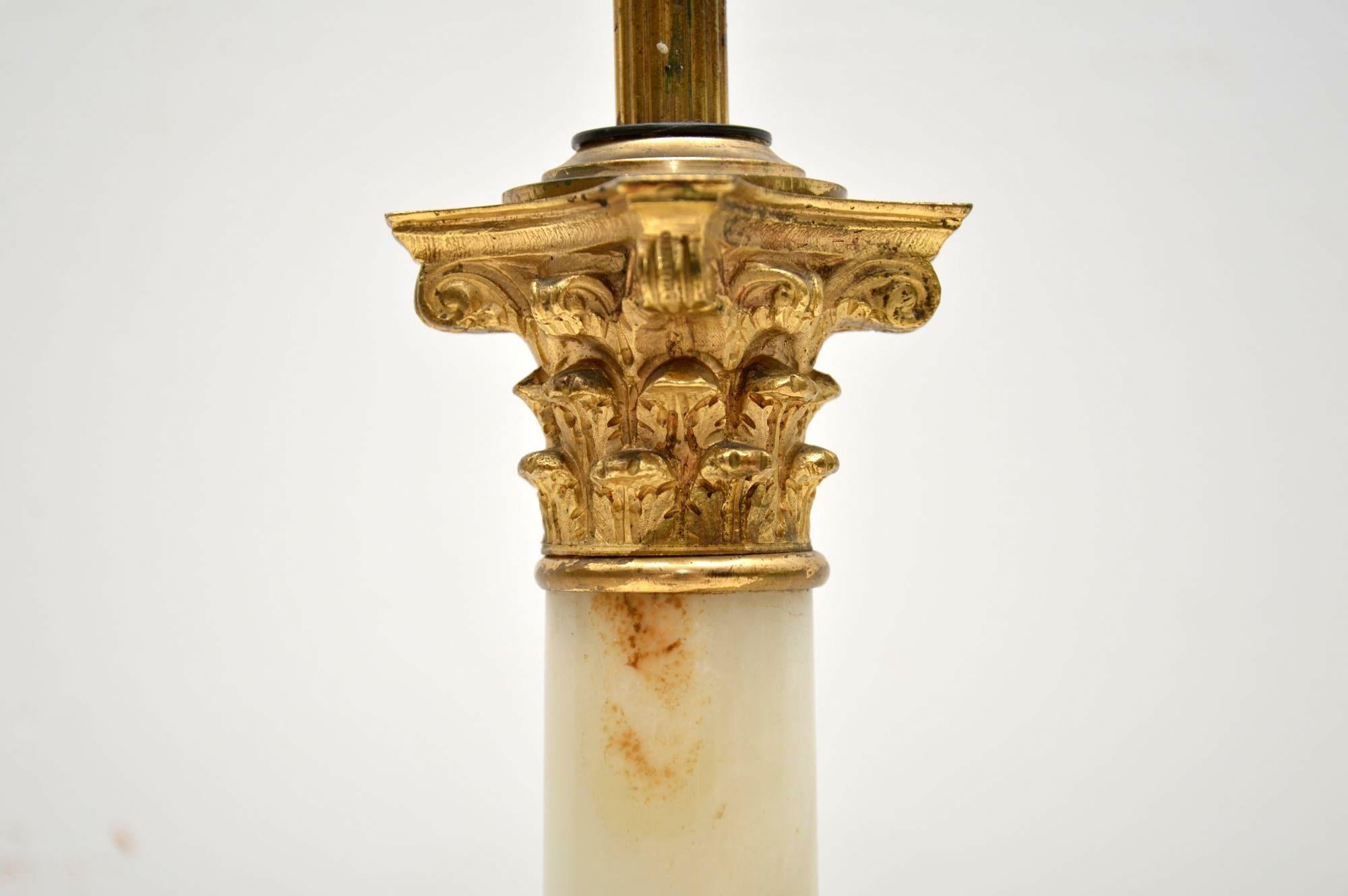 Antique French Gilt Bronze and Marble Table Lamp In Excellent Condition In London, GB