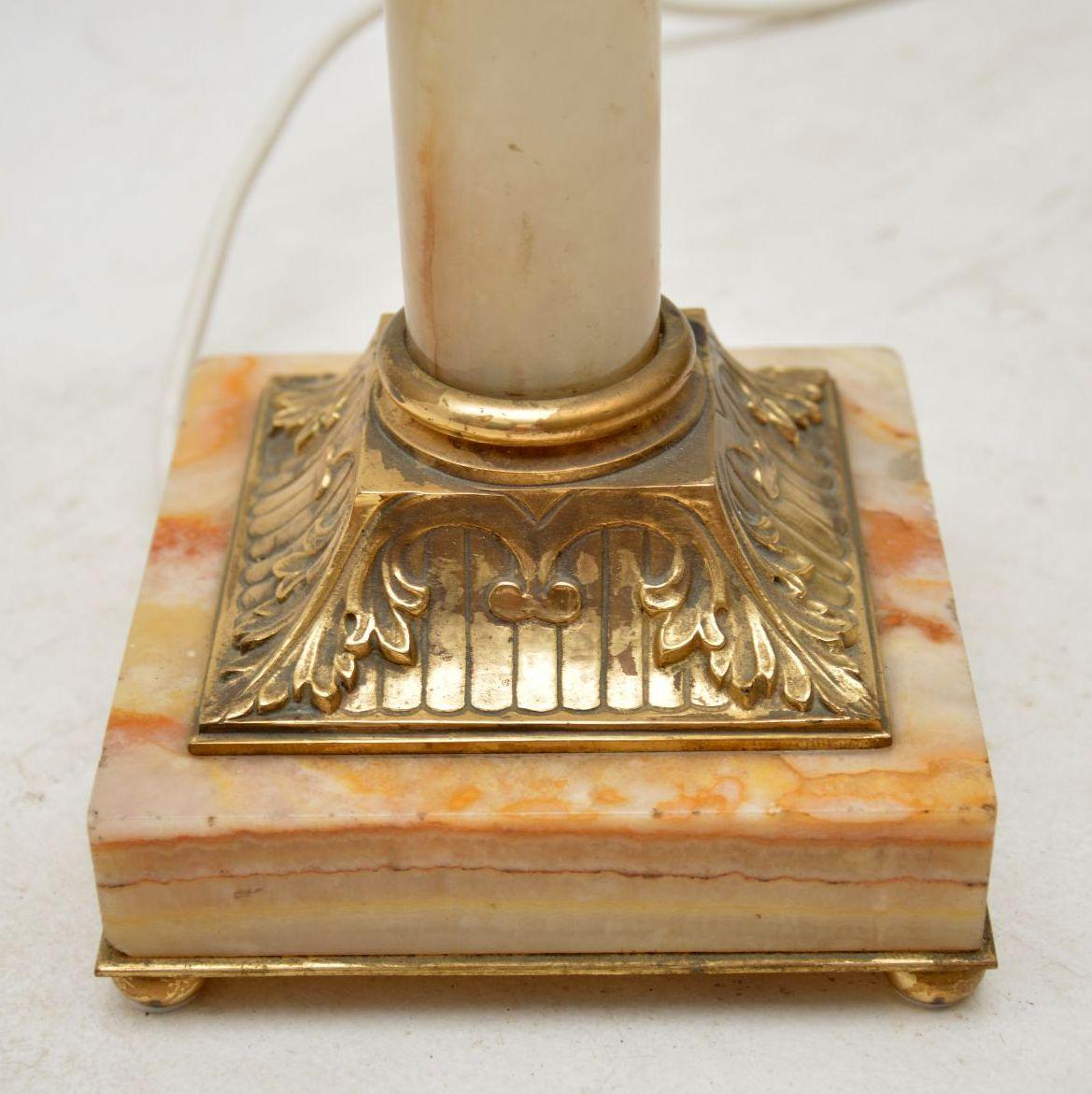 Early 20th Century Antique French Gilt Bronze and Marble Table Lamp