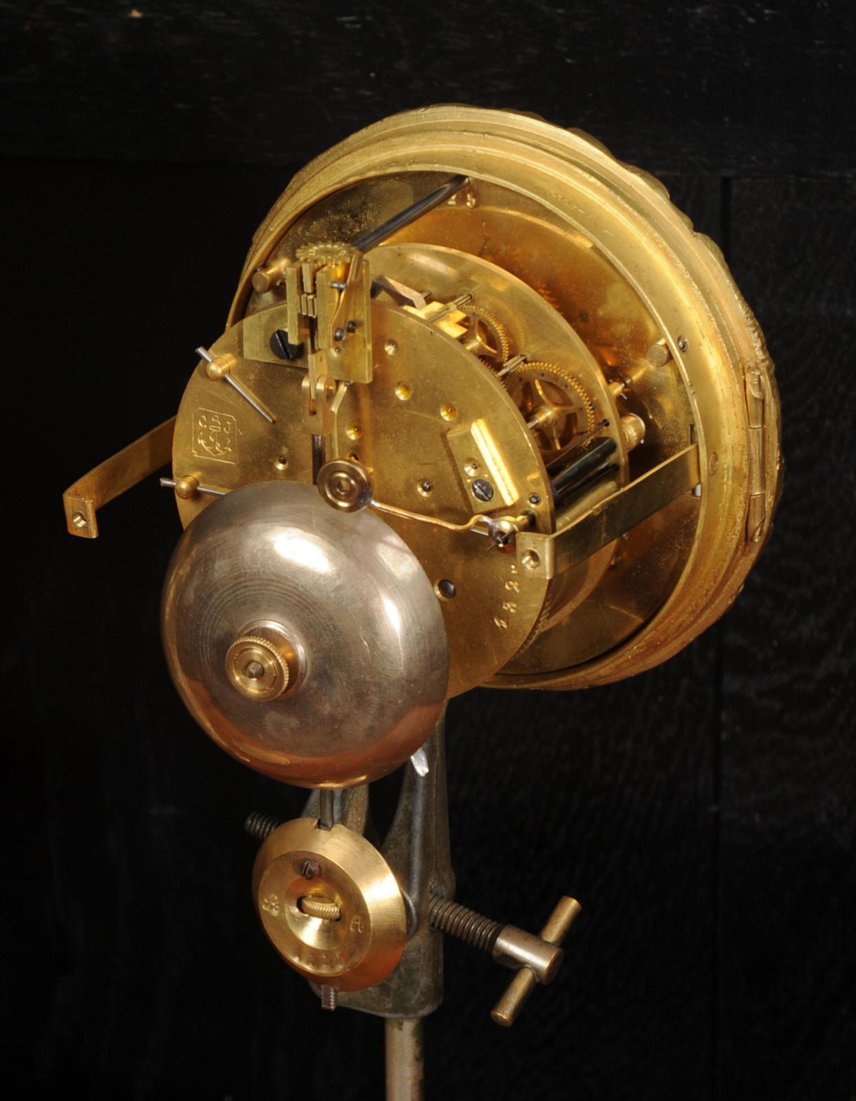 Antique French Gilt Bronze and Sevres Porcelain Clock - Fully Working For Sale 9