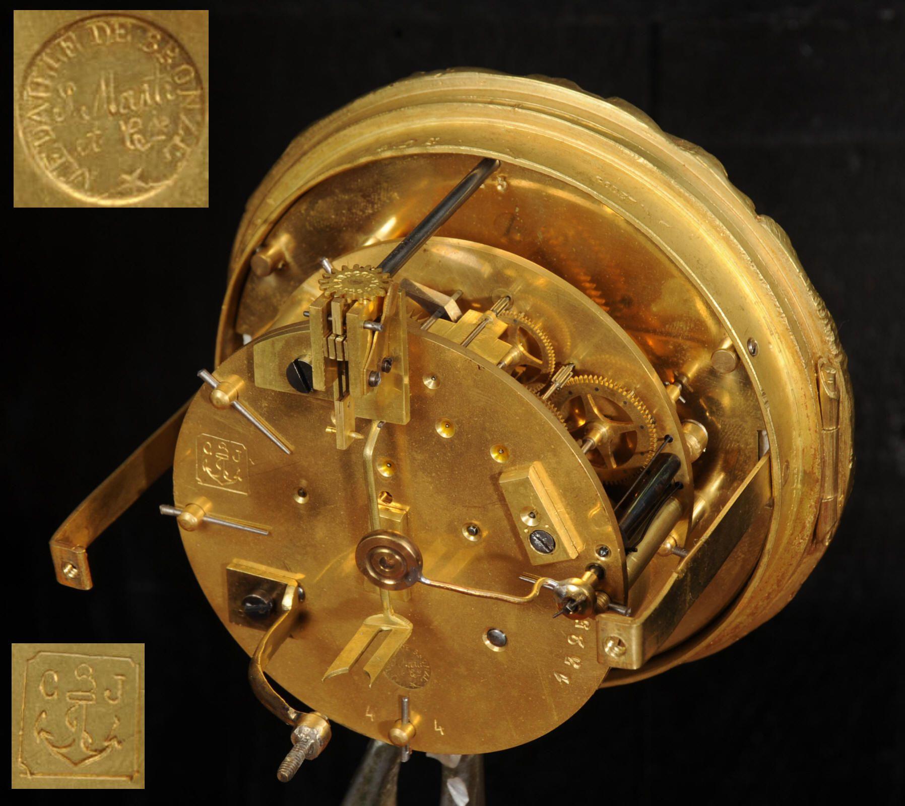 Antique French Gilt Bronze and Sevres Porcelain Clock - Fully Working For Sale 10