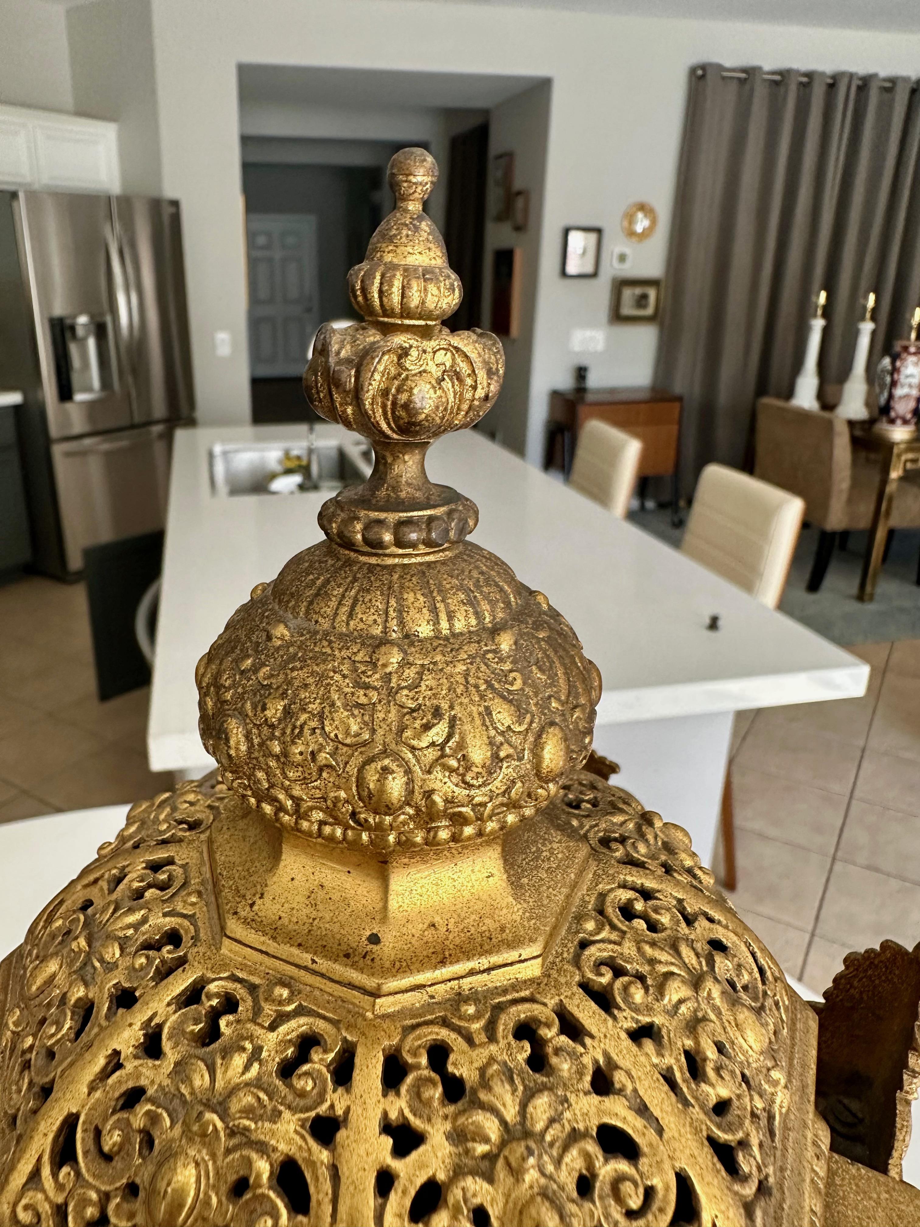 Antique French Gilt Bronze Architectural Clock by S. Marti For Sale 12