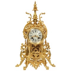 Antique French Gilt Bronze Baroque Boudoir Clock