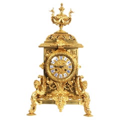 Antique French Gilt Bronze Baroque Clock by Vincenti