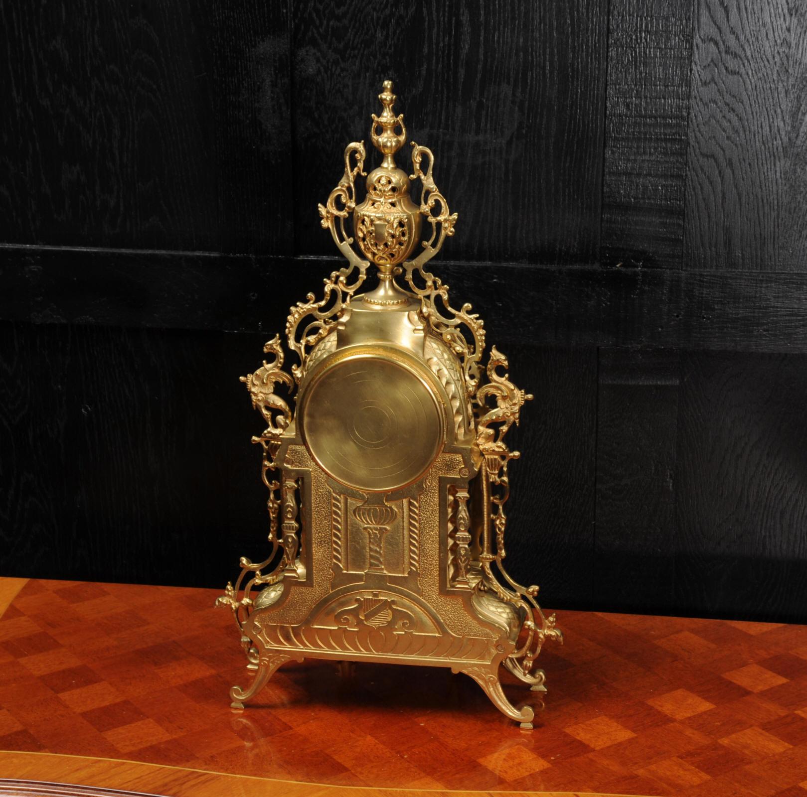 Antique French Gilt Bronze Baroque Clock 6