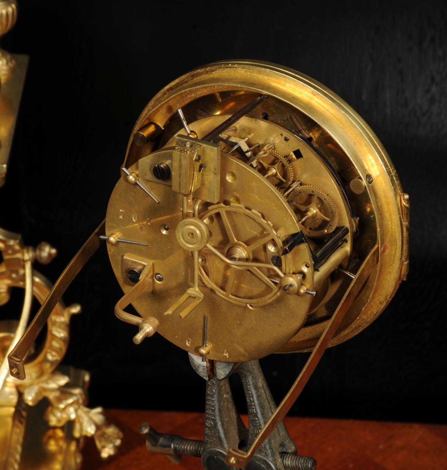 Antique French Gilt Bronze Baroque Clock For Sale 13
