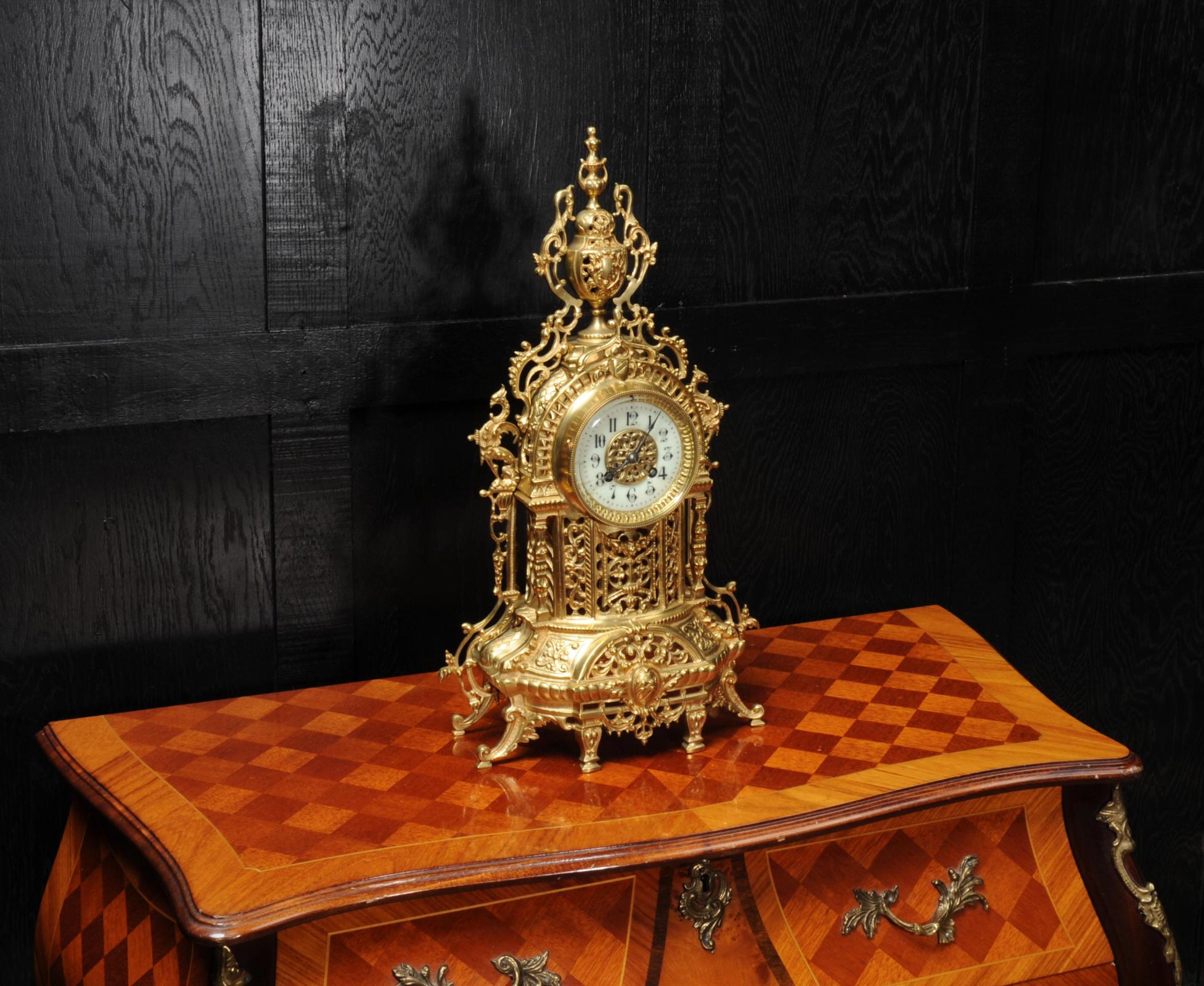 Antique French Gilt Bronze Baroque Clock 2