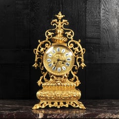 Antiguo Reloj Barroco Francés de Bronce Dorado - Completamente Restaurado y Funcionando