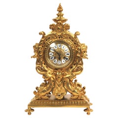 Antique French Gilt Bronze Baroque Clock, Mythical Sea