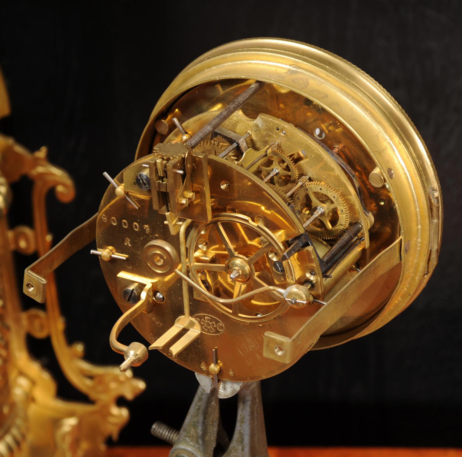 Antique French Gilt Bronze Boudoir Clock 8