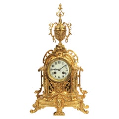 Antique French Gilt Bronze Boudoir Clock