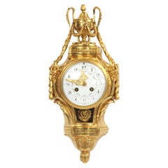 Antique French Gilt Bronze Cartel Wall Clock
