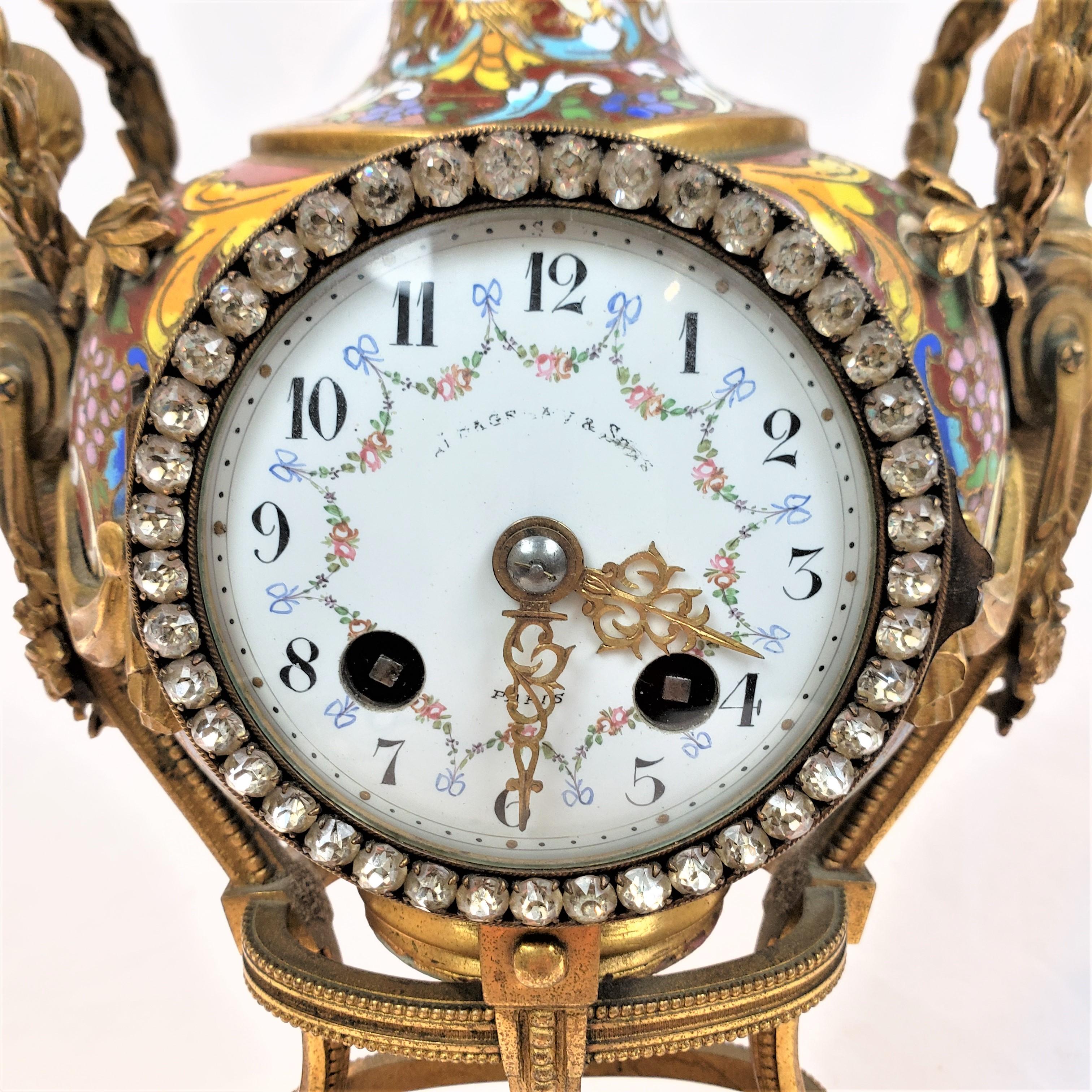 Antique French Bronzo dorato e orologio da tavolo 