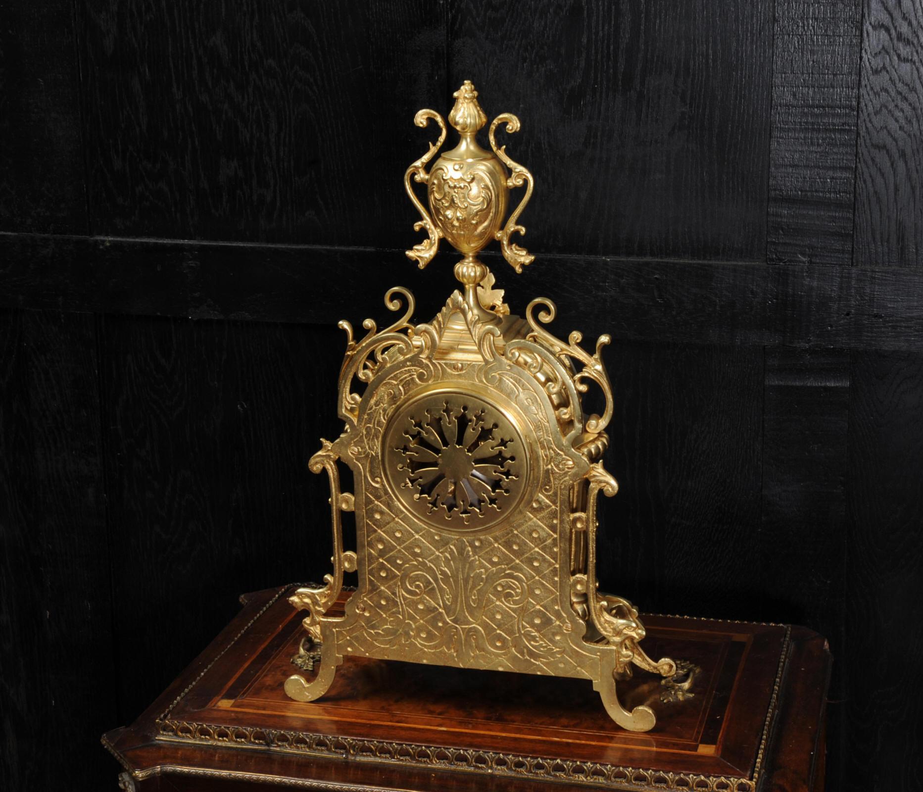 Antique French Gilt Bronze Clock by Japy Freres 6