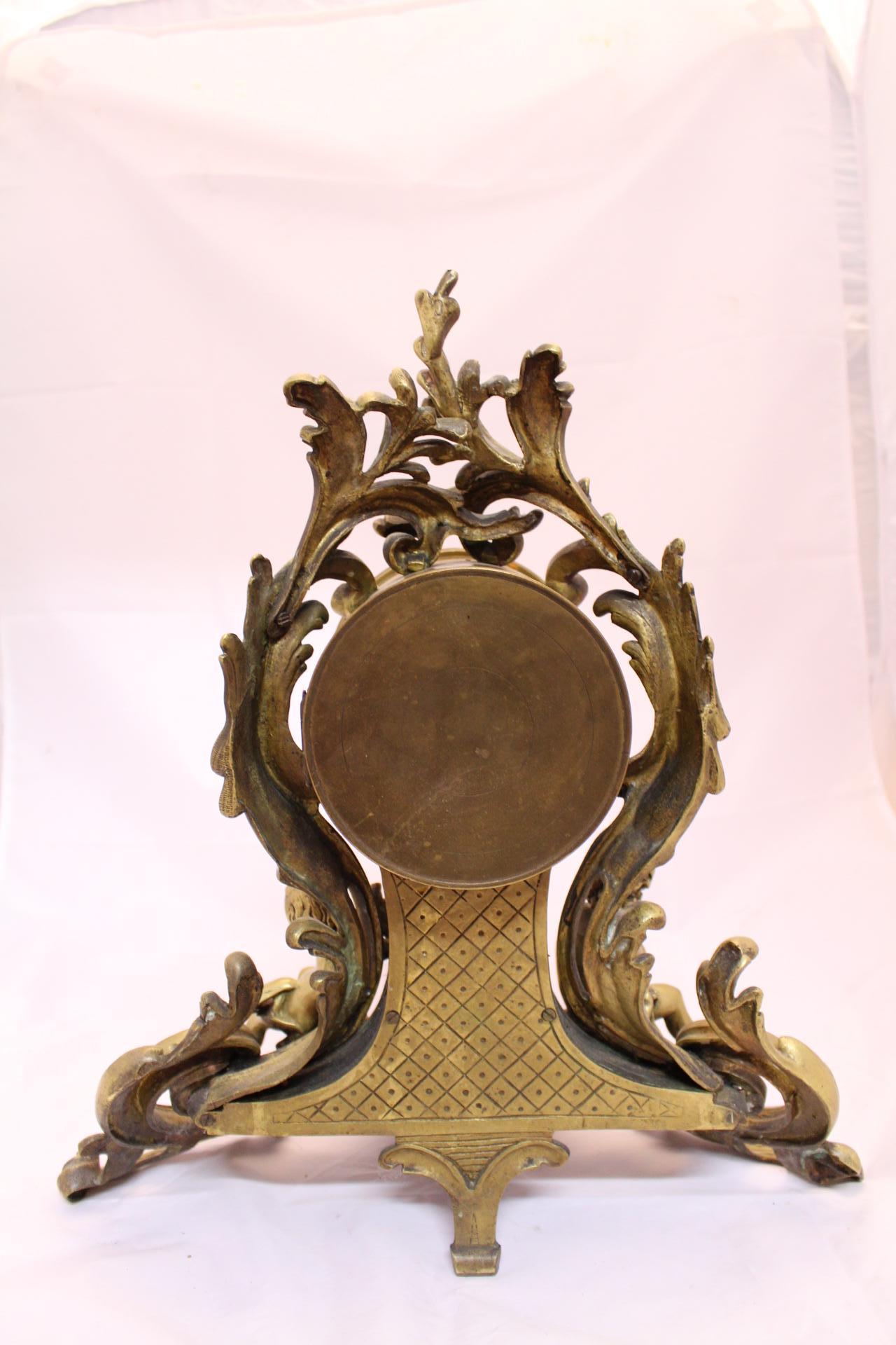 Bronze Pendule ancienne française en bronze doré Cherubs Putti Maison H. Riondet Napoleon III
