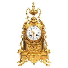 Antike französische Uhr mit Delphinen aus vergoldeter Bronze von Achille Brocot