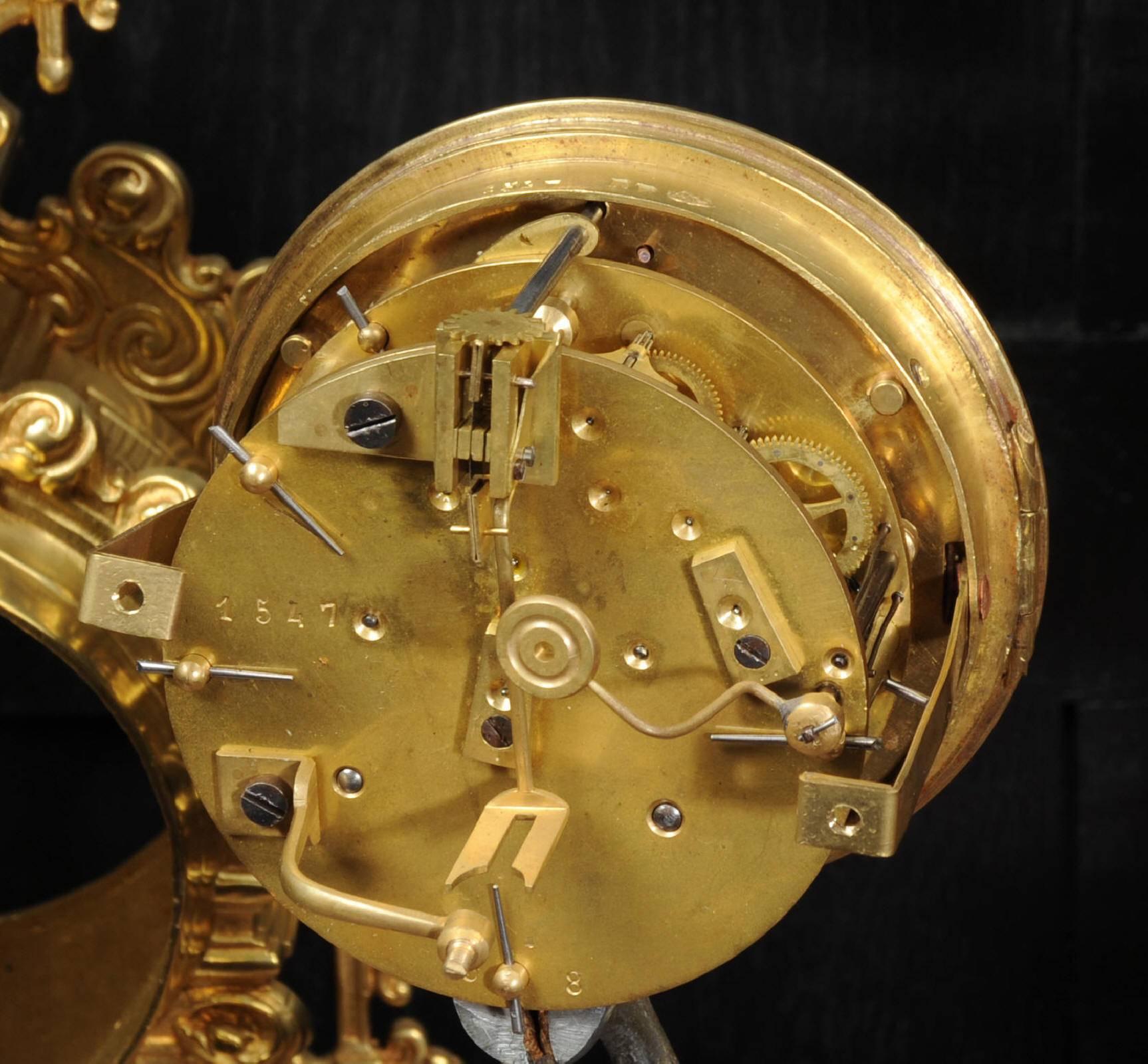 Antique French Gilt Bronze Clock Set 10