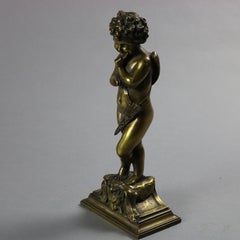 Antique French Gilt Bronze Cupid Figure Signed Beaux Arts, circa 1861