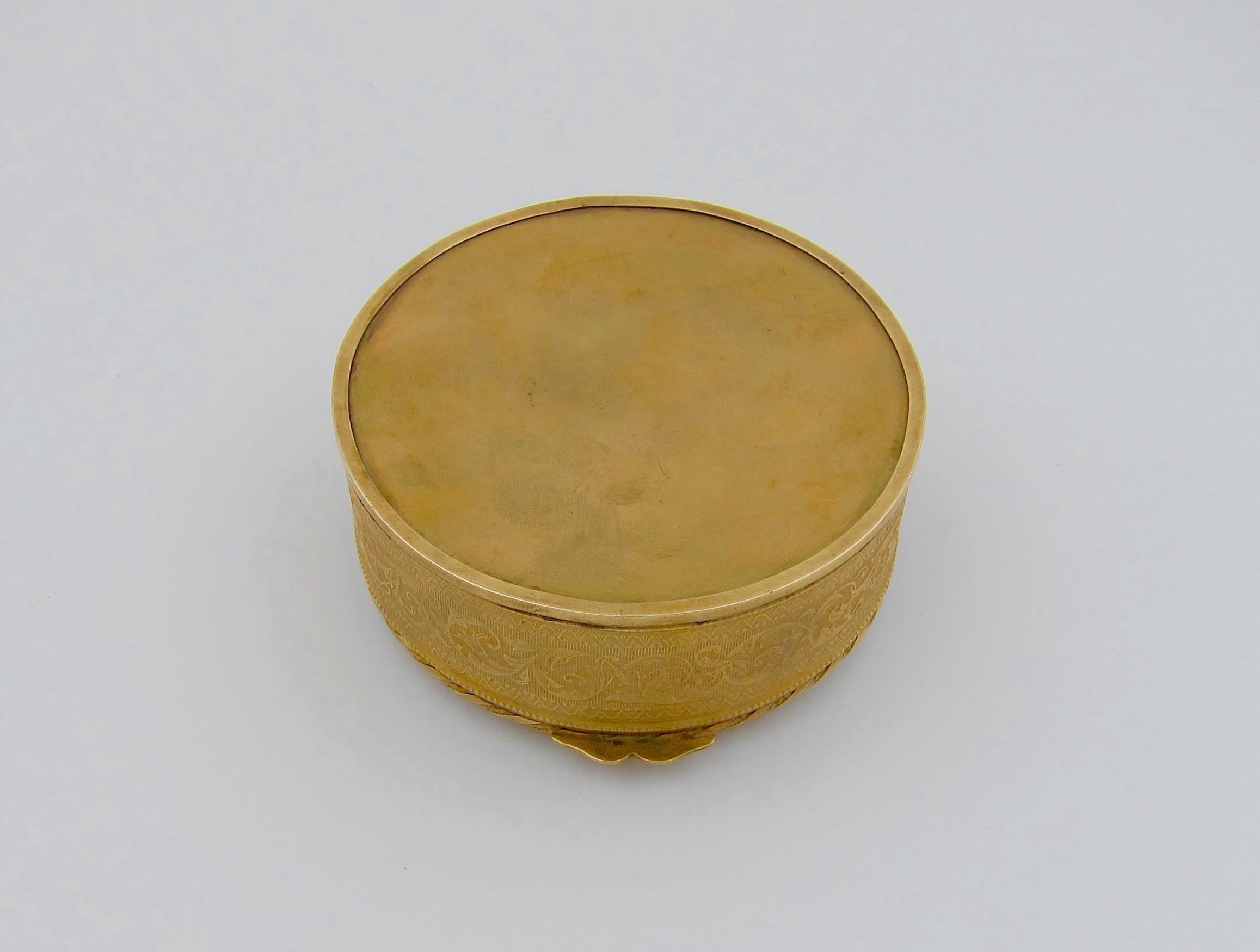 Antique French Gilt Bronze Vanity Box with an Enamel Portrait 5