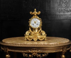 Antique French Gilt Bronze Drum Head Clock