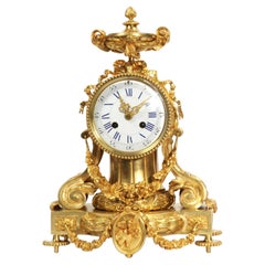 Antique French Gilt Bronze Drum Head Clock