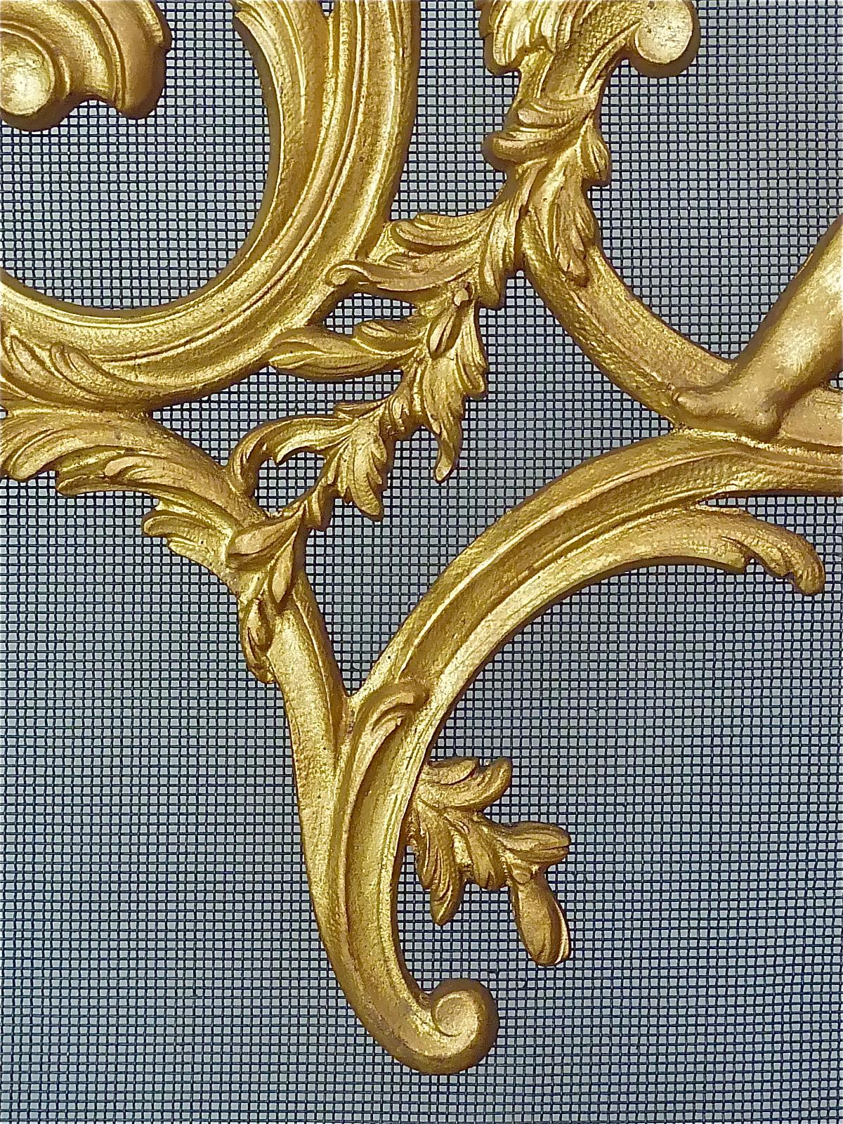 Antiker französischer vergoldeter Bronze-Kaminschirm im Louis-XV-Stil des 19. Jahrhunderts im Angebot 5