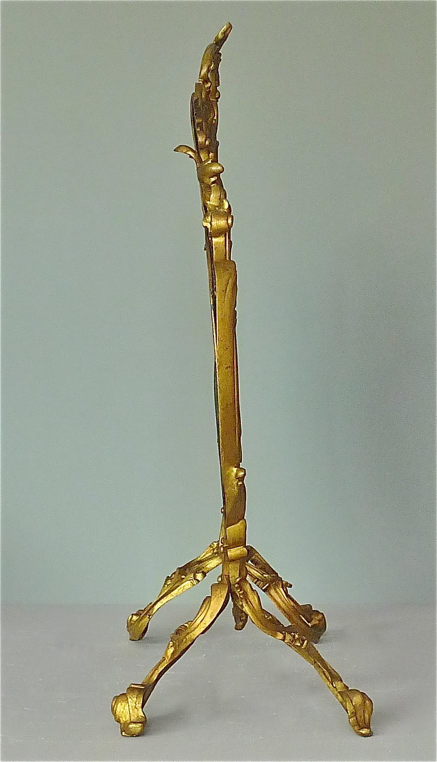 Antiker französischer vergoldeter Bronze-Kaminschirm im Louis-XV-Stil des 19. Jahrhunderts im Angebot 10