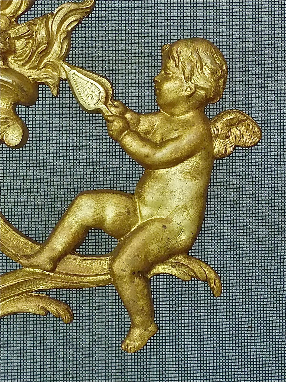 Antiker französischer vergoldeter Bronze-Kaminschirm im Louis-XV-Stil des 19. Jahrhunderts im Angebot 1