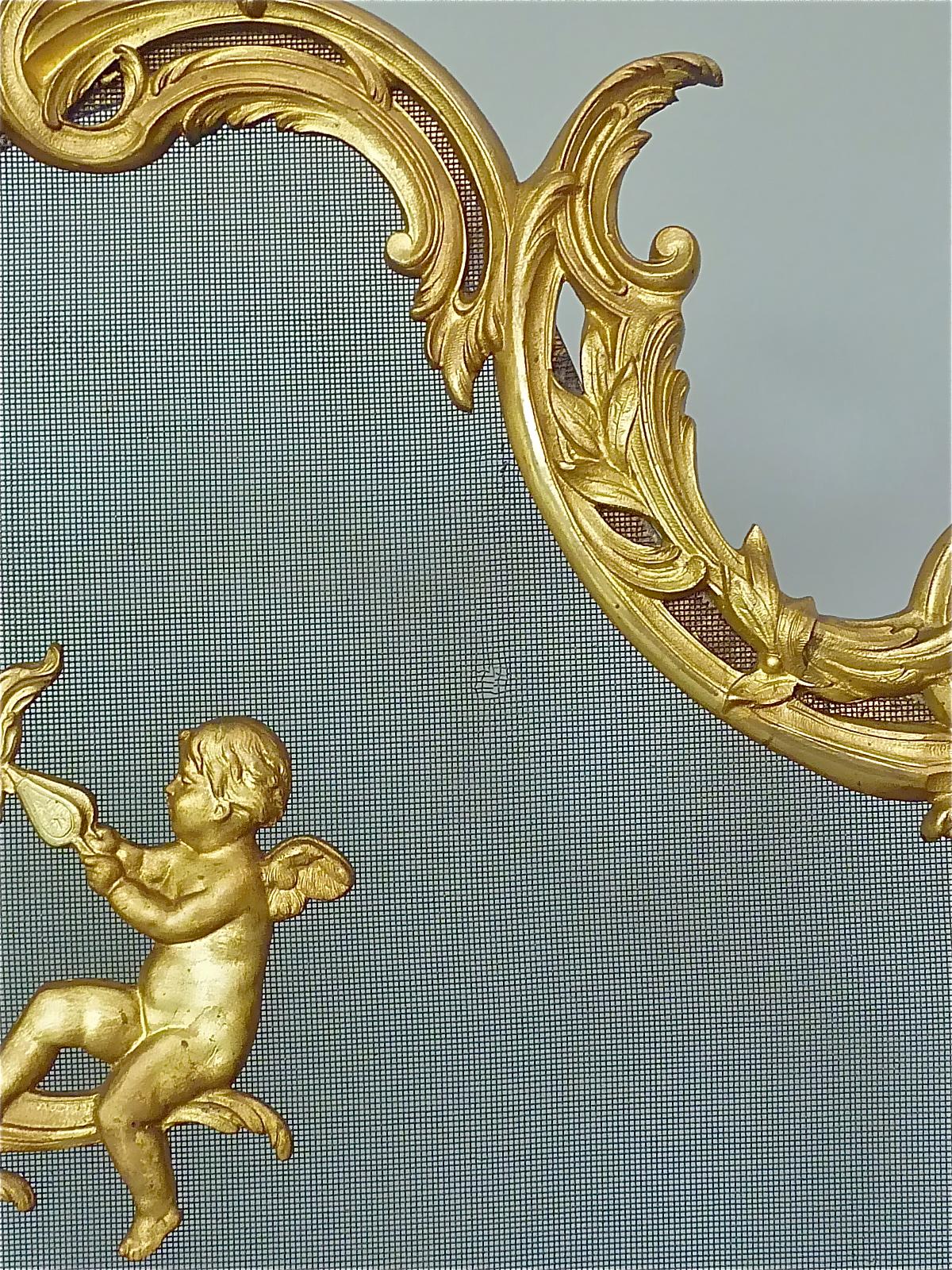 Antiker französischer vergoldeter Bronze-Kaminschirm im Louis-XV-Stil des 19. Jahrhunderts im Angebot 2