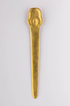 Antique French Gilt Bronze Gold Letter Opener Orientalist Desk Accessory Senart