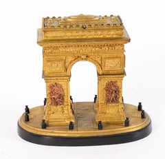 Antique French Gilt Bronze Grand Tour Model of The Arc de Triomphe 19thCentury