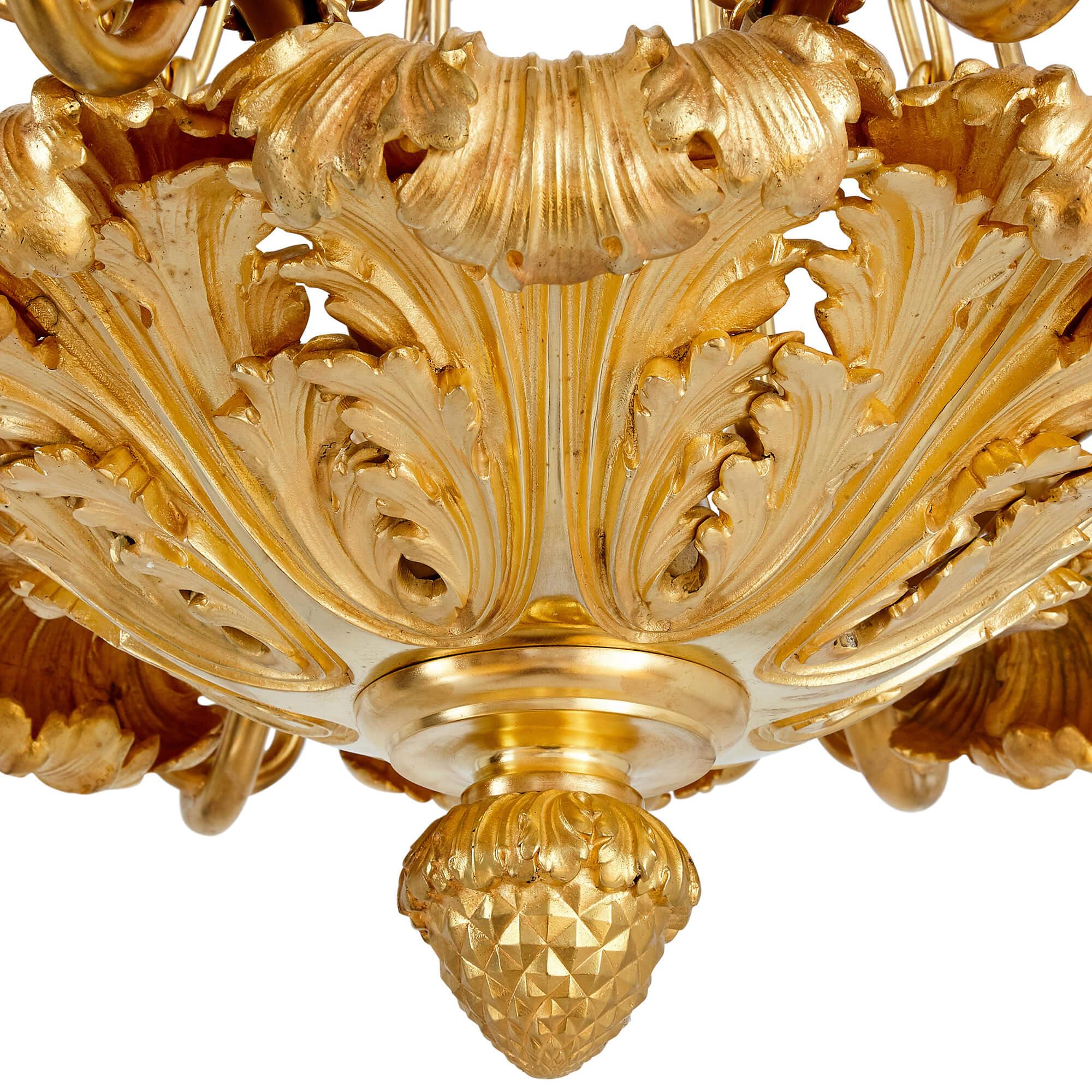 Mid-19th Century Antique French Gilt Bronze Louis Philippe Chandelier For Sale