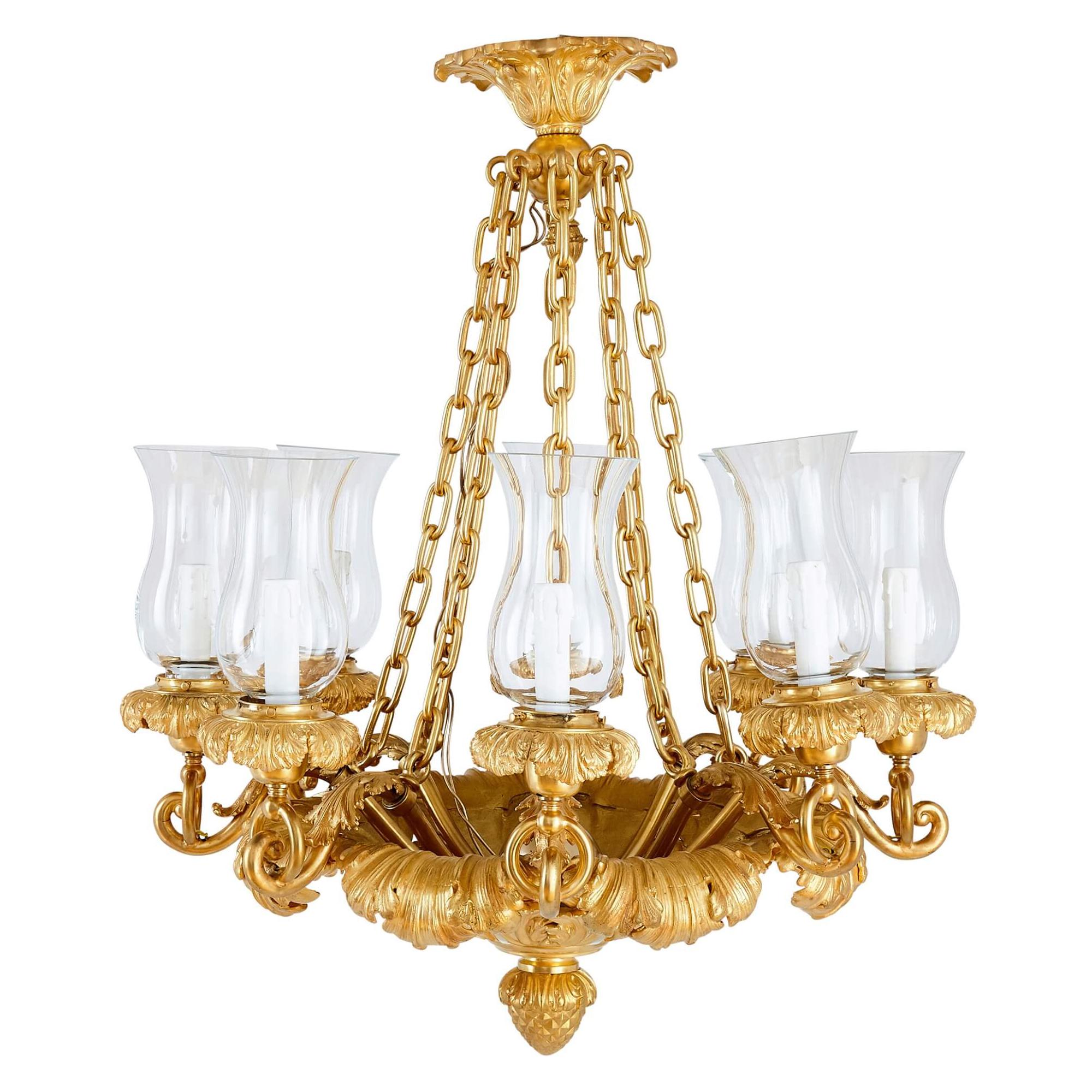 Antique French Gilt Bronze Louis Philippe Chandelier