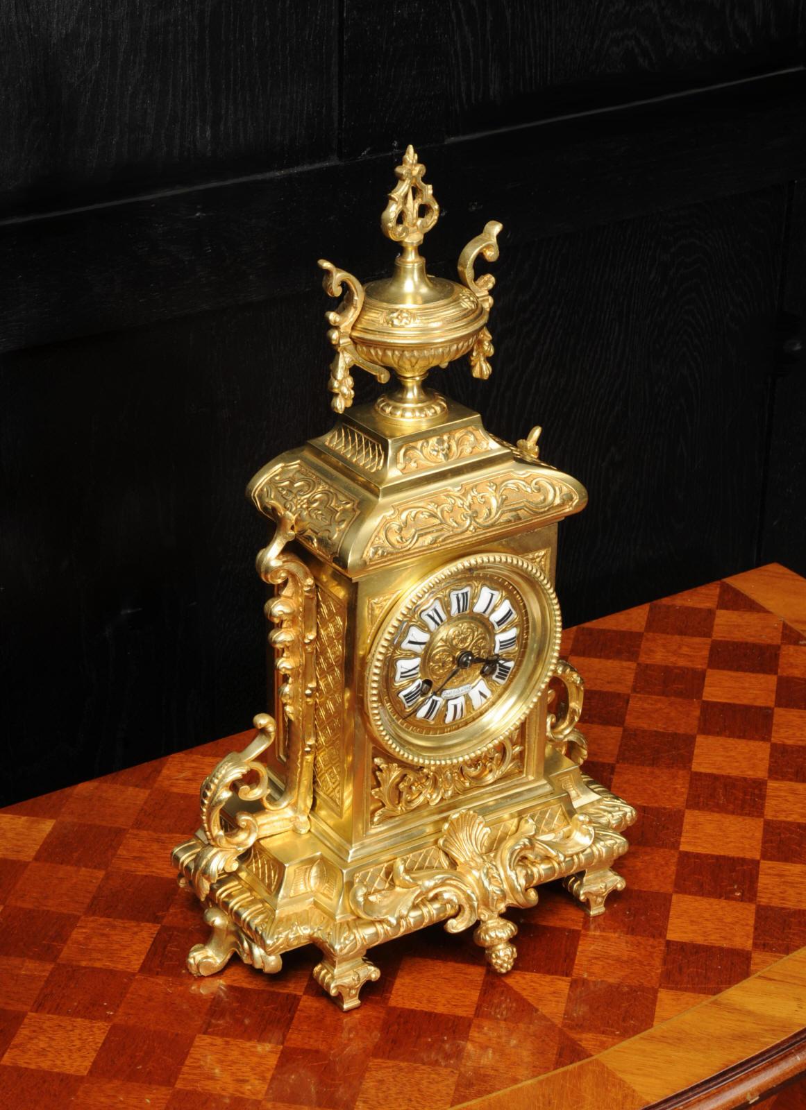 Antique French Gilt Bronze Louis XVI Clock 6
