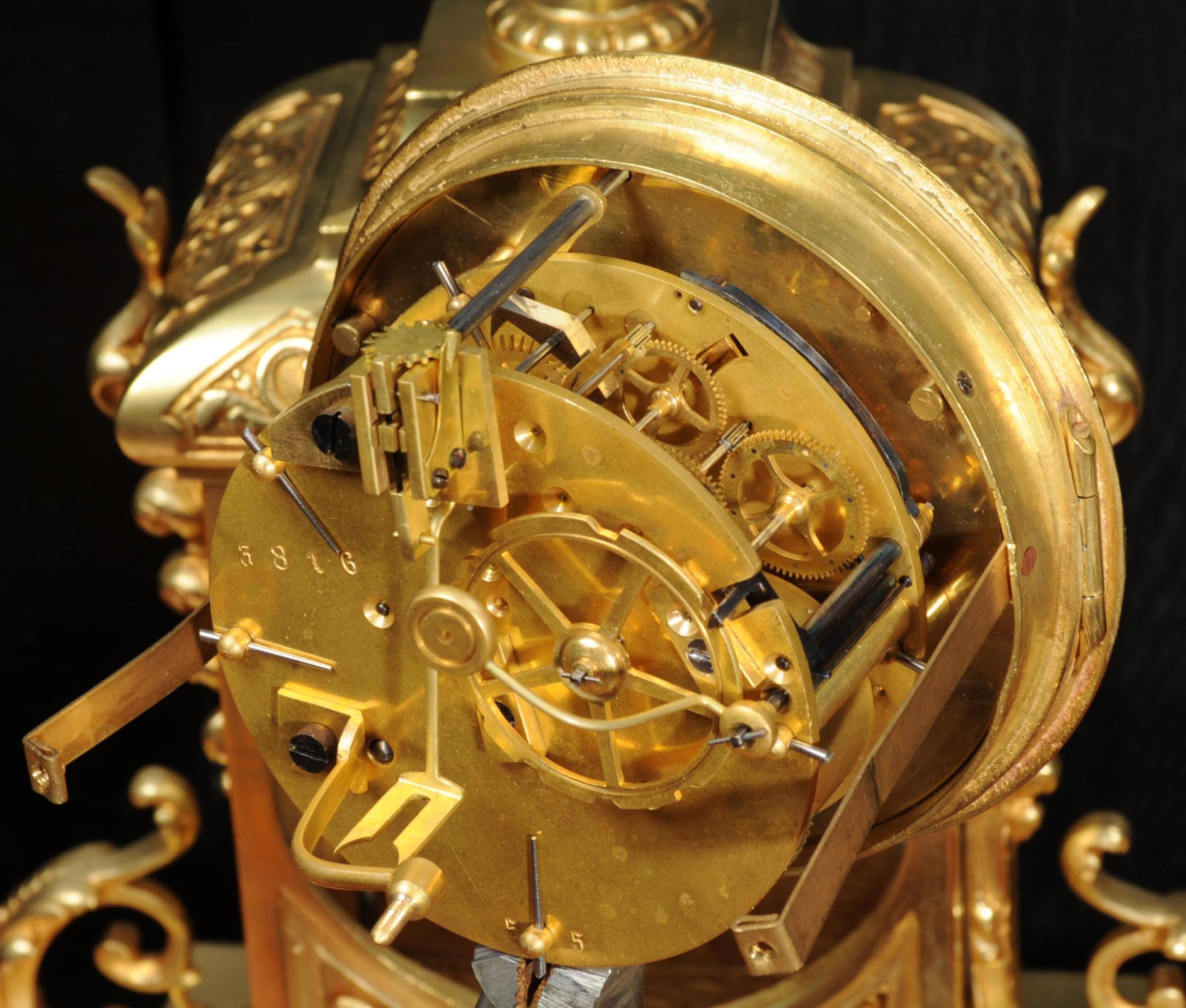 Antique French Gilt Bronze Louis XVI Clock 10