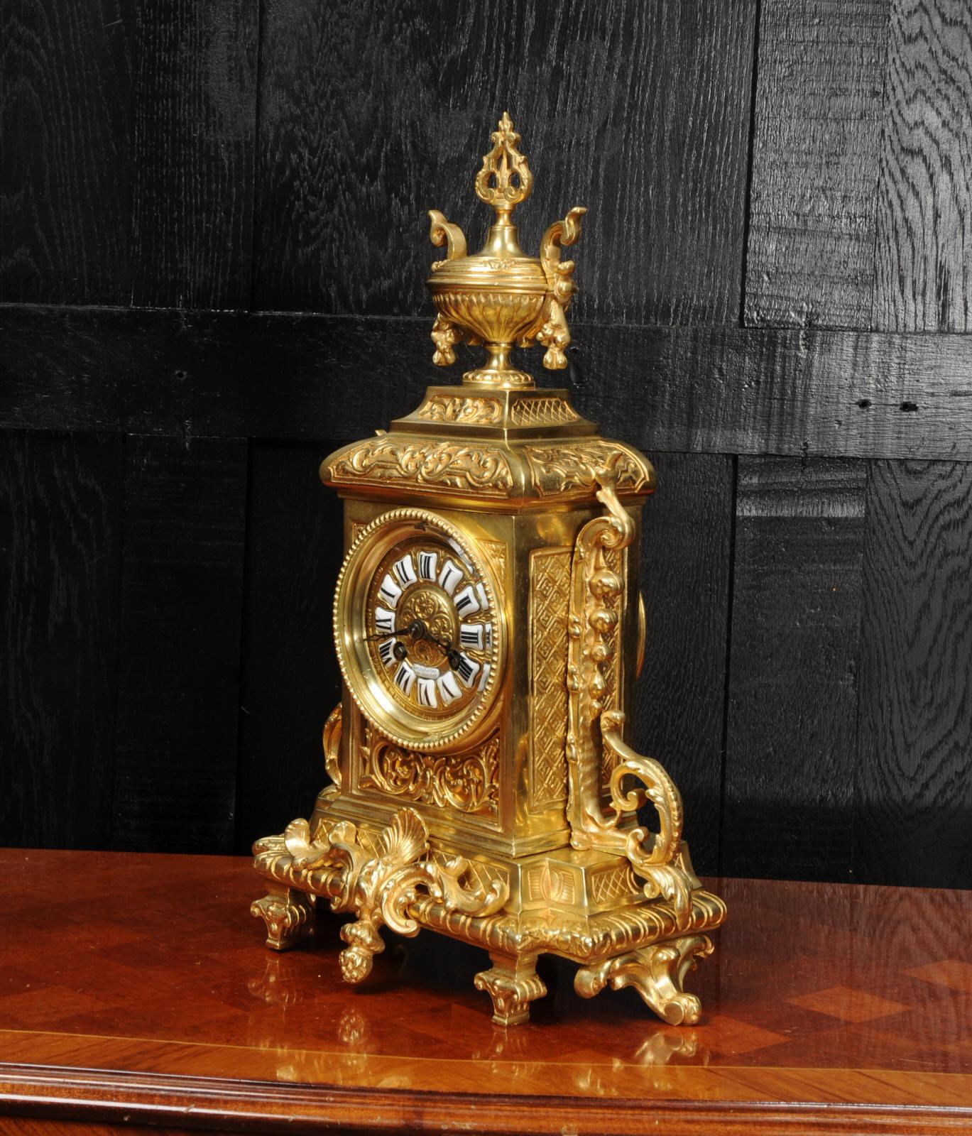 19th Century Antique French Gilt Bronze Louis XVI Clock