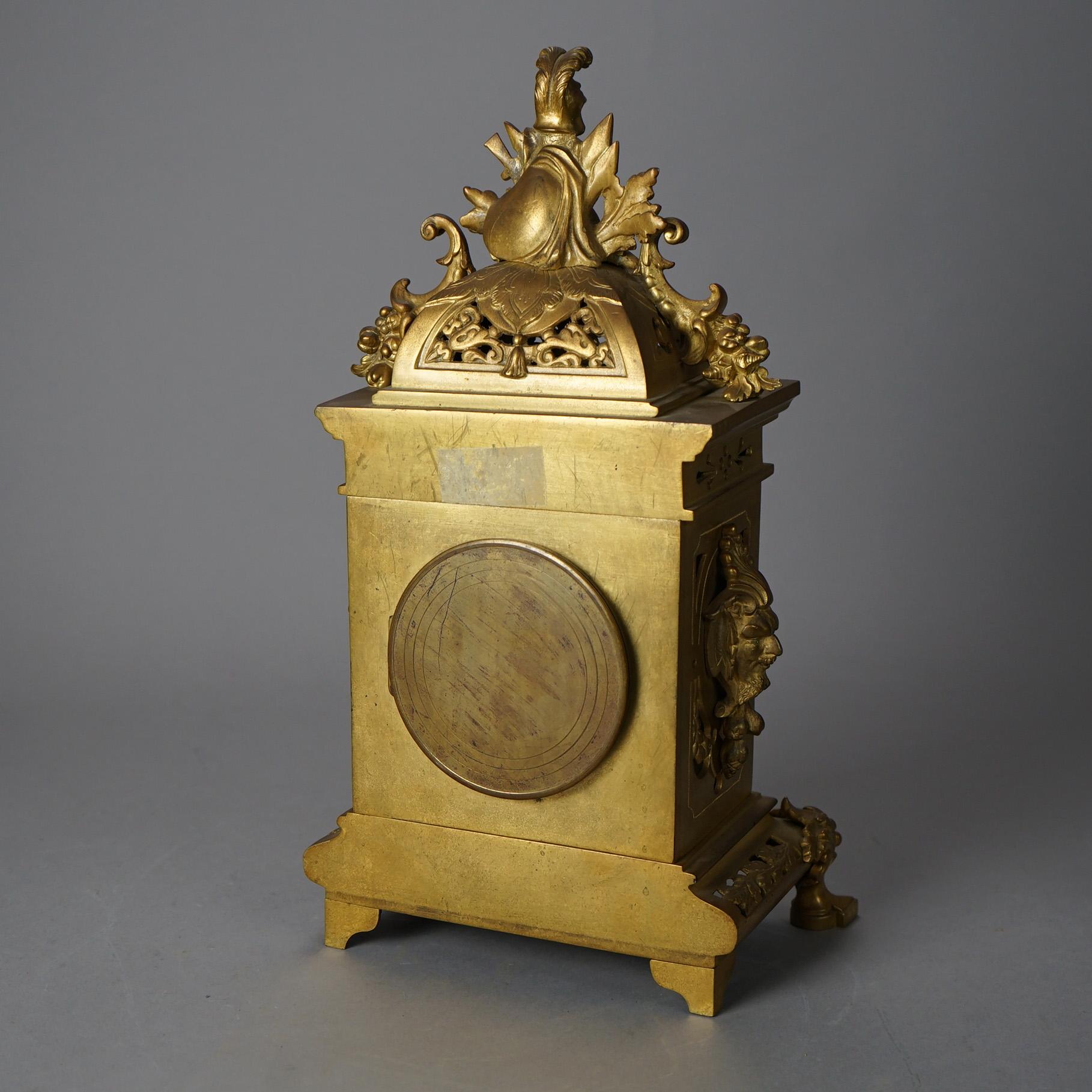 Antique French Gilt Bronze Mantel Clock, 19th Century 7