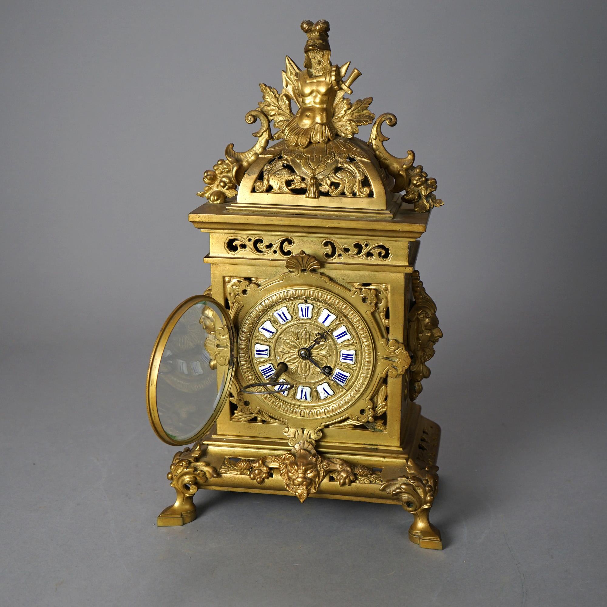 Antique French Gilt Bronze Mantel Clock, 19th Century 2