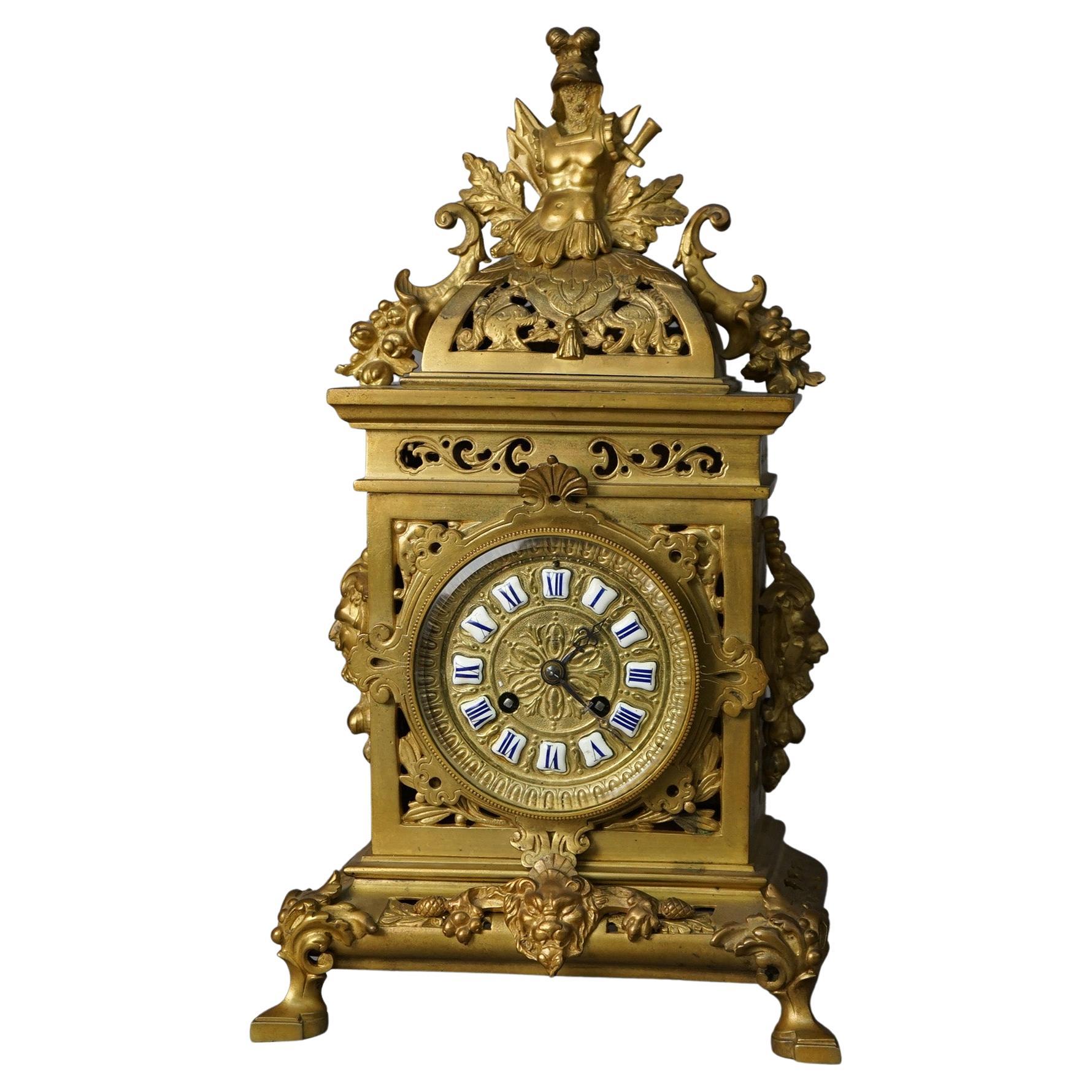 Antique French Gilt Bronze Mantel Clock, 19th Century