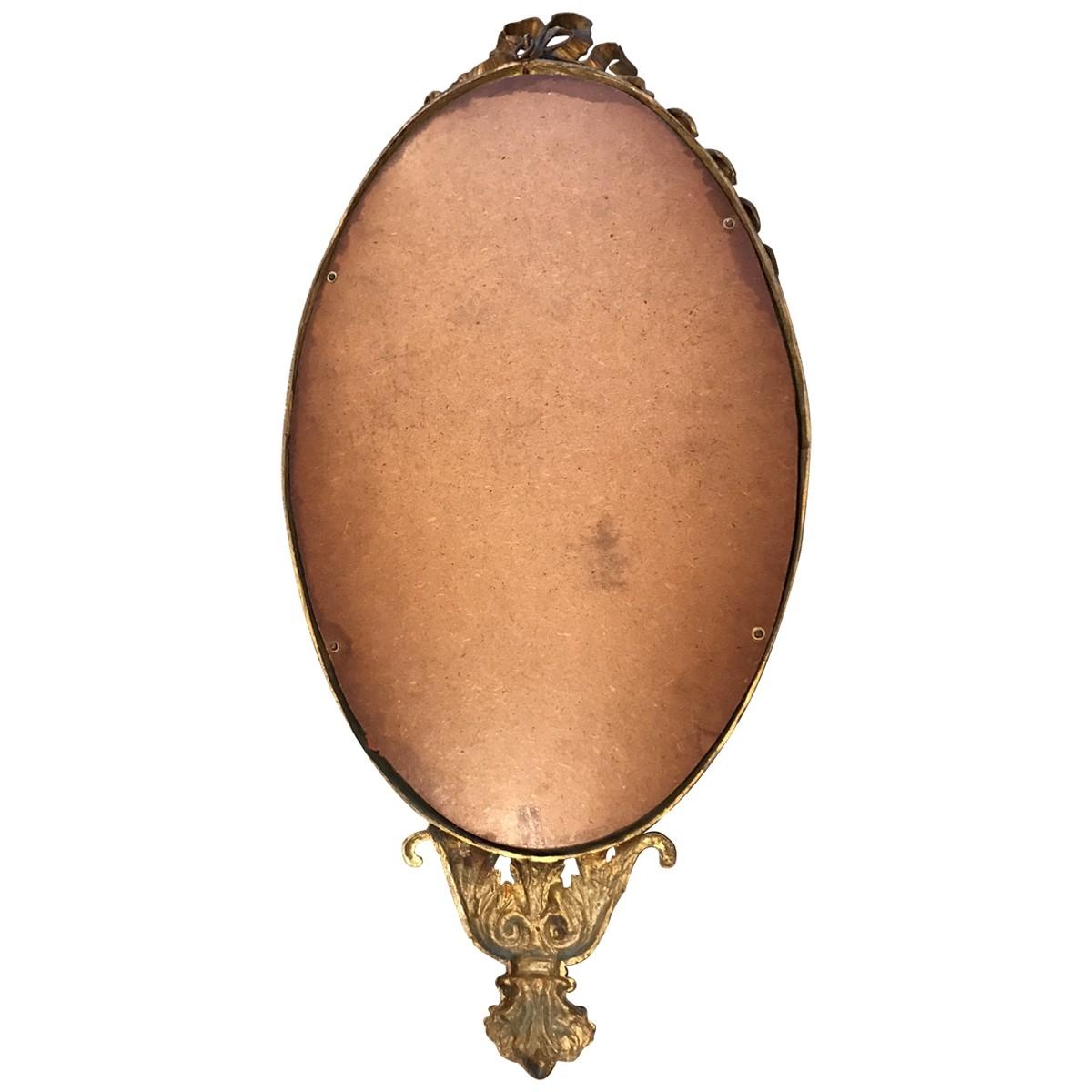 Louis XVI Antique French Gilt Bronze Mirror For Sale