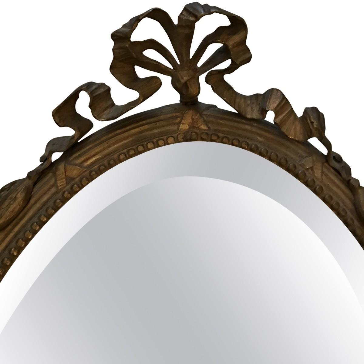 Antique French Gilt Bronze Mirror In Excellent Condition For Sale In Pasadena, CA