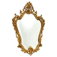 Miroir français ancien en bronze doré