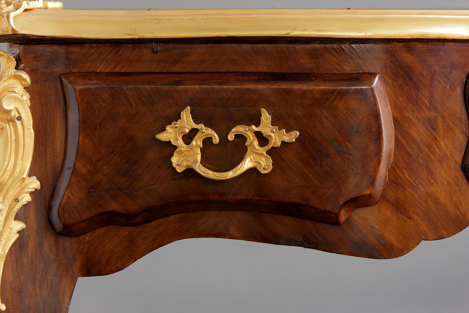 Wood Antique French Gilt Bronze-Mounted table / Desk For Sale
